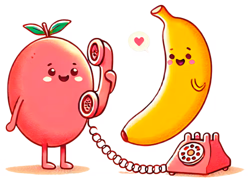 Molti - Contact ill Mango hablando por telefono con banana