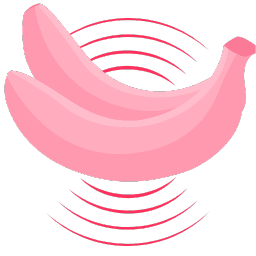 Icono bananas rosadas vibrando