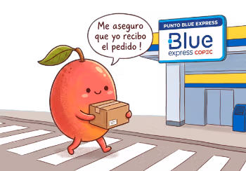 Ilustración Mango retirando pedido punto retiro blue express copec Ilustracion Mango retirando pedido punto retiro blue express copec