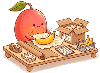 Mango Banana trabajo empaque Mango Banana trabajo empaque
